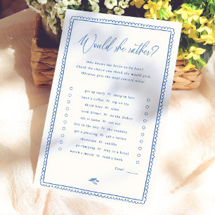 Whimsical Would She Rather Bridal Shower Game