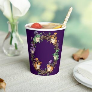 Whimsical Wreath Adorned With Witchy Toads Paper Cups
