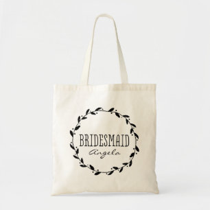 Whimsical Wreath  Custom Bridesmaid Wedding Tote Bag