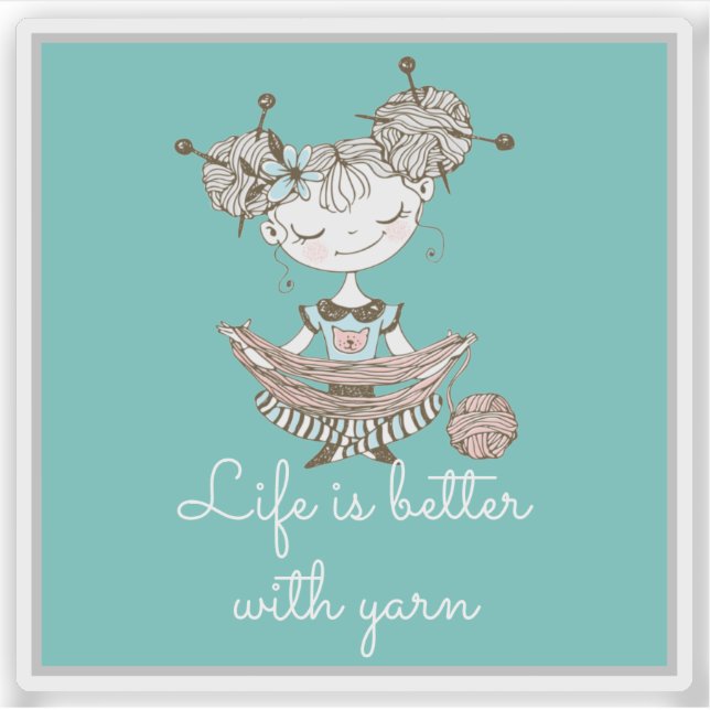 Whimsical Yarn Lover Girl  (Front)