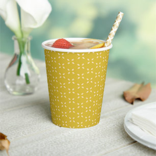  Whimsical Yellow Apple Seed Pattern Baby Shower  Paper Cups