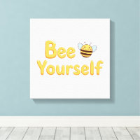 Whimsical Yellow Bumblebee and Quote