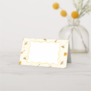 Whimsical Yellow Honey Bee Baby Shower Place Card