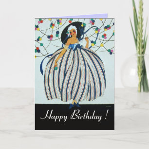 WHIMSICAL YOUNG GIRL / Happy Birthday Card