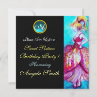WHIMSICAL YOUNG GIRL SWEET 16 PARTY GEM MONOGRAM