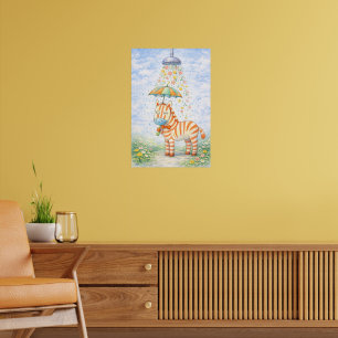Whimsical Zebra Art Print