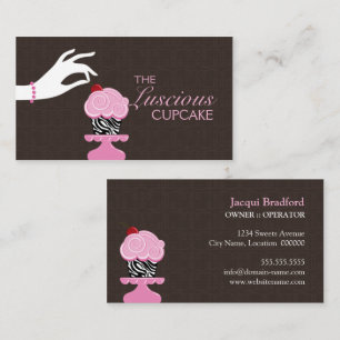 Whimsical Zebra Cupcake Bakery Business Cards