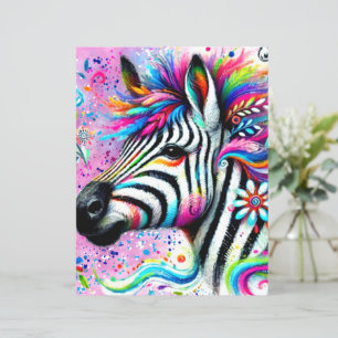 Whimsical Zebra Floral Daisy Scrapbook Paper