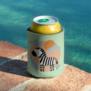 Whimsical Zebra Scandinavian Influenced Can Cooler