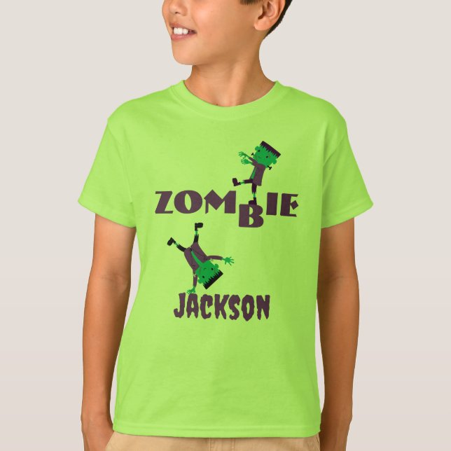 Whimsical Zombie Party Halloween Party T-Shirt (Front)