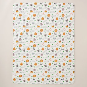 "Whimsical Zoofriends Personalised Delight" Sherpa Blanket