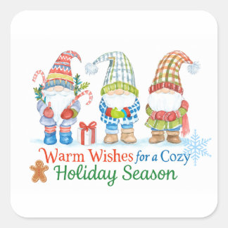 Whimsicale wishes for cozy holiday season square sticker