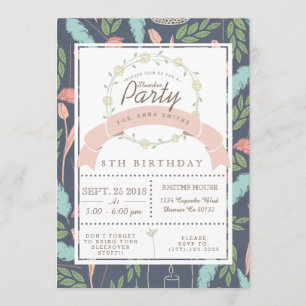 Whimsically Floral Slumber Party Invite