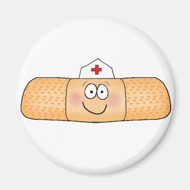 Whimsicla Band Aid Bandage with Nurse Hat Cute Magnet (Front)