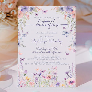 Whimsicle "lifetime of butterflies" bridal shower invitation