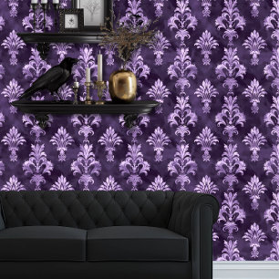 Whimsigoth Antique Style Purple Wallpaper