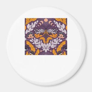 Whimsigoth Butterfly Florals - Purple, Lavender An Magnet