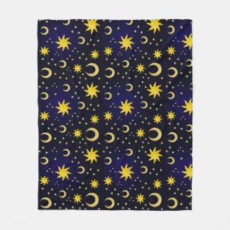 Whimsigoth Celestial Suns, Moons, & Stars Fleece Blanket