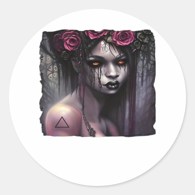 Whimsigoth Classic Funny Classic Round Sticker (Front)