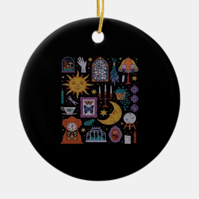 Whimsigoth Classic – Gothic Romance Autumn Aesthet Ceramic Tree Decoration (Front)