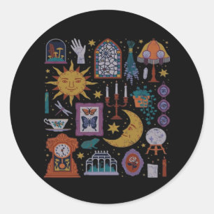Whimsigoth Classic – Gothic Romance Autumn Aesthet Round Sticker