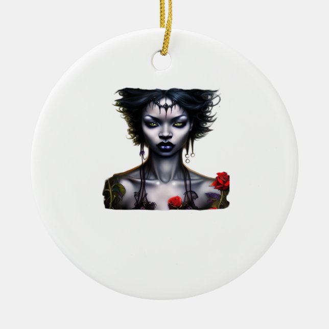 Whimsigoth Classic Magic  Ceramic Tree Decoration (Front)