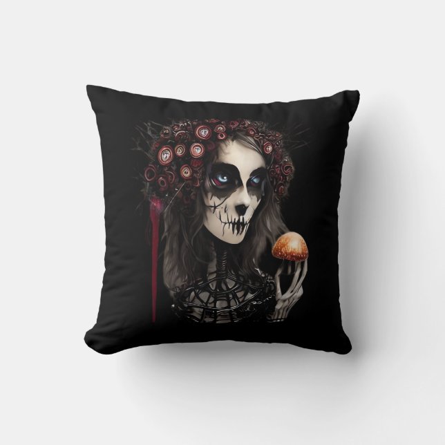 Whimsigoth – Classic Moons and Haunted Gardens Cushion (Front)