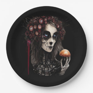 Whimsigoth – Classic Moons and Haunted Gardens Paper Plate