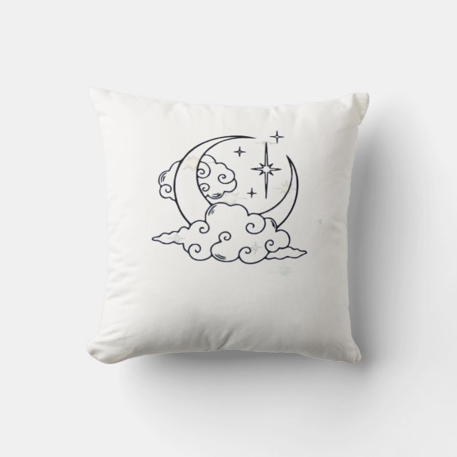 Whimsigoth Clouds Moon Witchy Classic Cushion (Front)