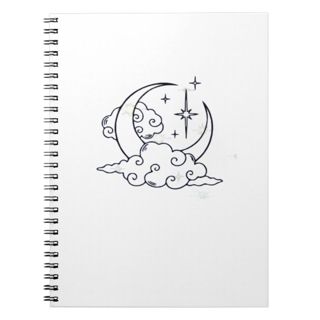 Whimsigoth Clouds Moon Witchy Classic Notebook (Front)