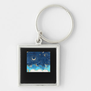 Whimsigoth Clouds Sun Moon Witchy Classic Key Ring