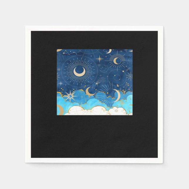 Whimsigoth Clouds Sun Moon Witchy Classic Napkin (Front)