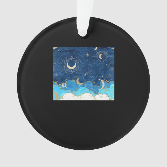 Whimsigoth Clouds Sun Moon Witchy Classic Ornament (Front)