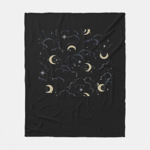 Whimsigoth Clouds Sun Moon Witchy Fleece Blanket