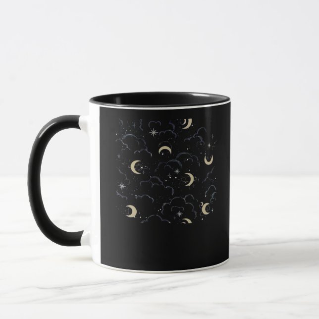 Whimsigoth Clouds Sun Moon Witchy Mug (Left)
