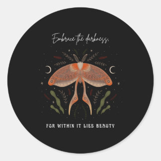 Whimsigoth Cottagecore Goblincore Forest Luna Moth Classic Round Sticker