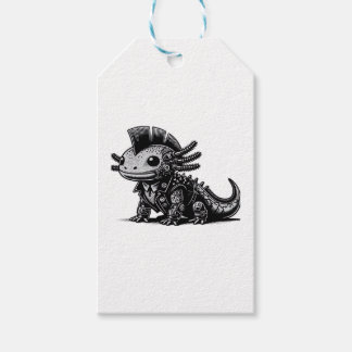 Whimsigoth Cyborg Axolotl Vintage Art Design Class Gift Tags