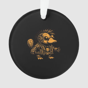 Whimsigoth Cyborg Platypus Vintage Art Design Ornament
