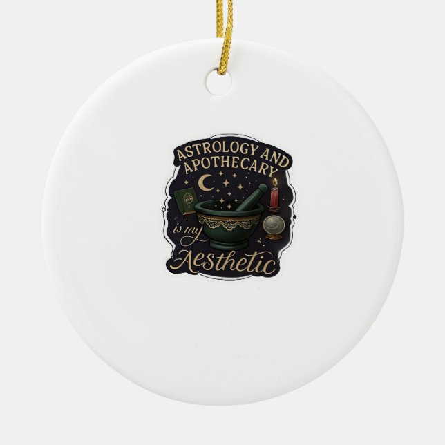 Whimsigoth Fantasy – Mystical Forests, Moons & Mag Ceramic Tree Decoration (Front)