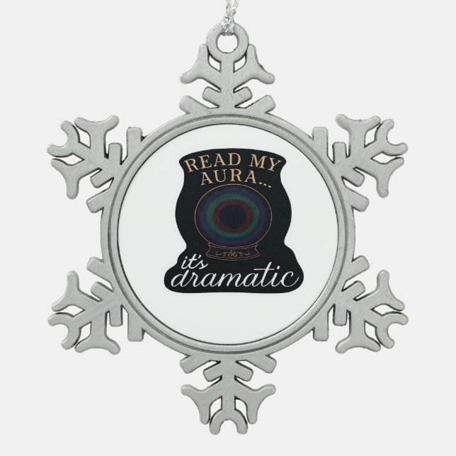 Whimsigoth Fantasy – Mystical Forests, Moons & Mag Snowflake Pewter Christmas Ornament (Front)