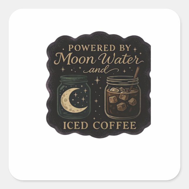 Whimsigoth Fantasy – Mystical Forests, Moons & Mag Square Sticker (Front)