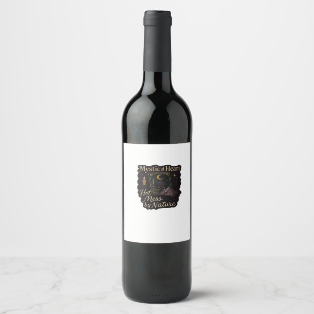 Whimsigoth Fantasy – Mystical Forests, Moons & Mag Wine Label (Front)