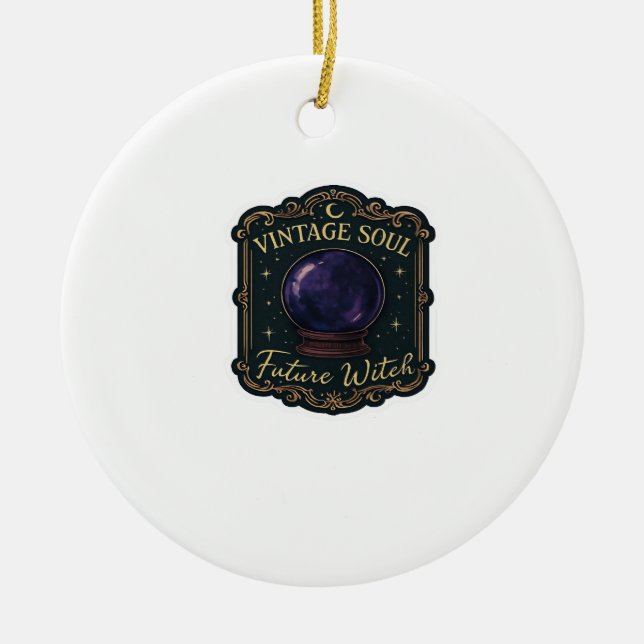 Whimsigoth Fantasy Mystical Forests, Moons & Magic Ceramic Tree Decoration (Front)