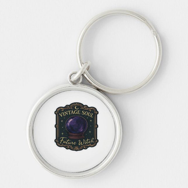 Whimsigoth Fantasy Mystical Forests, Moons & Magic Key Ring (Front)