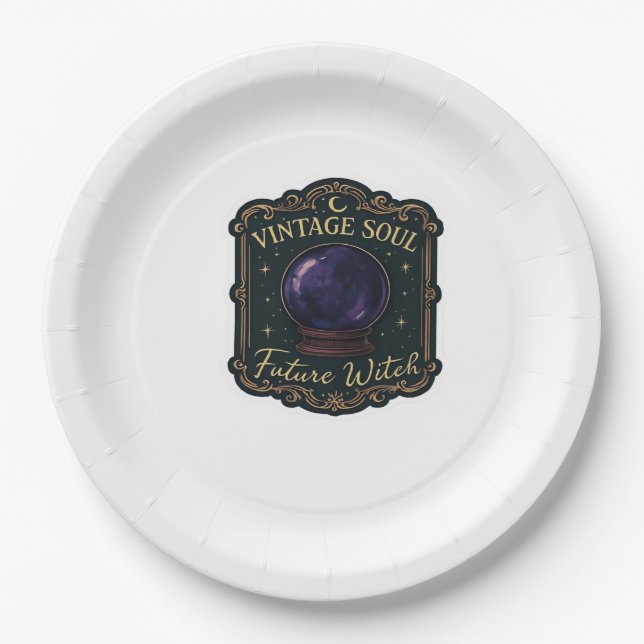 Whimsigoth Fantasy Mystical Forests, Moons & Magic Paper Plate (Front)