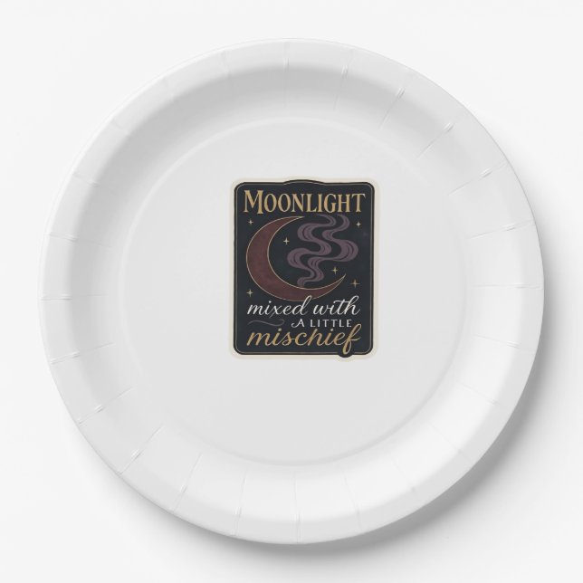 Whimsigoth Fantasy Mystical Forests, Moons & Magic Paper Plate (Front)