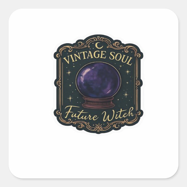Whimsigoth Fantasy Mystical Forests, Moons & Magic Square Sticker (Front)