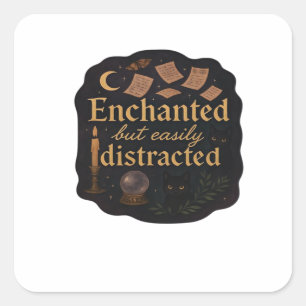 Whimsigoth Fantasy Mystical Forests, Moons & Magic Square Sticker