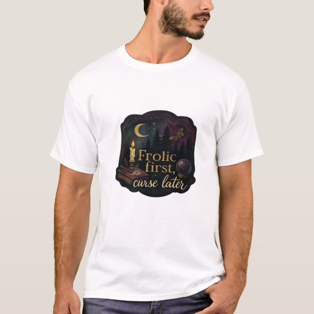 Whimsigoth Fantasy Mystical Forests, Moons & Magic T-Shirt (Front)
