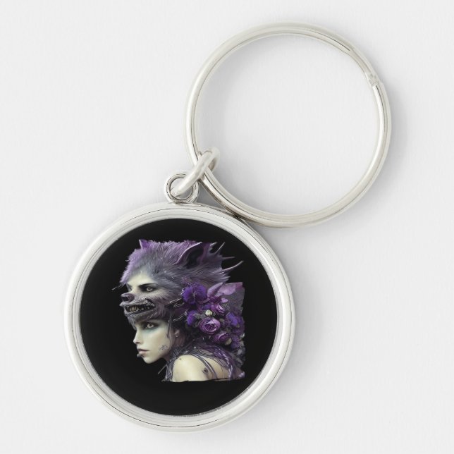 Whimsigoth Funny Design For Halloween Key Ring (Front)